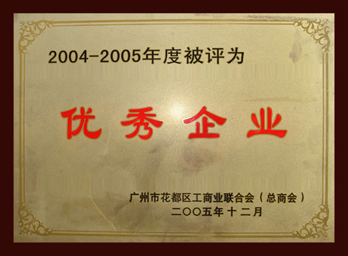 優秀企業單位證書